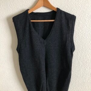 Men’s, Black/charcoal wool vest